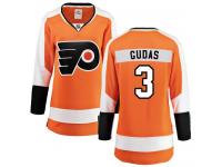 #3 Breakaway Radko Gudas Orange NHL Home Women's Jersey Philadelphia Flyers