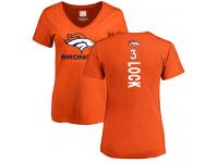 #3 Drew Lock Orange Football Backer Women's Denver Broncos T-Shirt