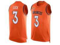 #3 Drew Lock Orange Football Men's Jersey Denver Broncos Player Name & Number Tank Top