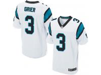 #3 Elite Will Grier White Football Road Men's Jersey Carolina Panthers