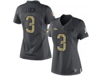 #3 Limited Drew Lock Black Football Women's Jersey Denver Broncos 2016 Salute to Service