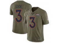 #3 Limited Drew Lock Olive Football Men's Jersey Denver Broncos 2017 Salute to Service