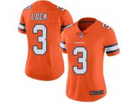 #3 Limited Drew Lock Orange Football Women's Jersey Denver Broncos Rush Vapor Untouchable