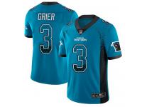 #3 Limited Will Grier Blue Football Men's Jersey Carolina Panthers Rush Drift Fashion