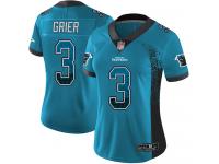 #3 Limited Will Grier Blue Football Women's Jersey Carolina Panthers Rush Drift Fashion