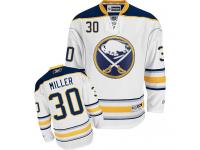 #30 Adidas Authentic Ryan Miller Women's White NHL Jersey - Away Buffalo Sabres