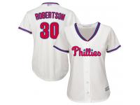 #30 Authentic David Robertson Cream Baseball Alternate Women's Jersey Philadelphia Phillies Cool Base