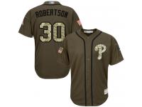 #30 David Robertson Green Baseball Men's Jersey Philadelphia Phillies Salute to Service