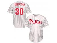 #30  David Robertson White Pinstripe Baseball Home Men's Jersey Philadelphia Phillies Cool Base