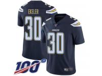 #30 Limited Austin Ekeler Navy Blue Football Home Youth Jersey Los Angeles Chargers Vapor Untouchable 100th Season