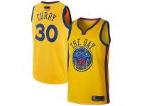 #30  Stephen Curry Gold Basketball Men's Jersey Golden State Warriors City Edition 2019 Basketball Finals Bound