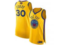 #30  Stephen Curry Gold Basketball Youth Jersey Golden State Warriors City Edition 2019 Basketball Finals Bound