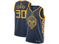 #30  Stephen Curry Navy Blue Basketball Men's Jersey Golden State Warriors City Edition 2019 Basketball Finals Bound