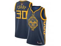 #30  Stephen Curry Navy Blue Basketball Youth Jersey Golden State Warriors City Edition 2019 Basketball Finals Bound