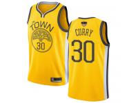#30  Stephen Curry Yellow Basketball Youth Jersey Golden State Warriors Earned Edition 2019 Basketball Finals Bound