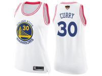 #30 Swingman Stephen Curry White Pink Basketball Women's Jersey Golden State Warriors Fashion 2019 Basketball Finals Bound