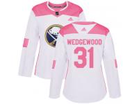 #31 Adidas Authentic Scott Wedgewood Women's White Pink NHL Jersey - Buffalo Sabres Fashion