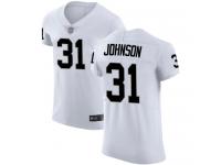 #31 Elite Isaiah Johnson White Football Road Men's Jersey Oakland Raiders Vapor Untouchable