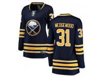 #31 Fanatics Branded Breakaway Scott Wedgewood Women's Navy Blue NHL Jersey - Home Buffalo Sabres