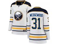 #31 Fanatics Branded Breakaway Scott Wedgewood Women's White NHL Jersey - Away Buffalo Sabres