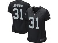 #31 Game Isaiah Johnson Black Football Home Women's Jersey Oakland Raiders