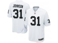 #31 Game Isaiah Johnson White Football Road Men's Jersey Oakland Raiders