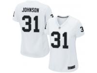 #31 Game Isaiah Johnson White Football Road Women's Jersey Oakland Raiders