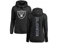 #31 Isaiah Johnson Black Football Backer Women's Oakland Raiders Pullover Hoodie