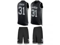 #31 Isaiah Johnson Black Football Men's Jersey Oakland Raiders Tank Top Suit