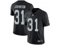 #31 Limited Isaiah Johnson Black Football Home Men's Jersey Oakland Raiders Vapor Untouchable