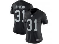 #31 Limited Isaiah Johnson Black Football Home Women's Jersey Oakland Raiders Vapor Untouchable