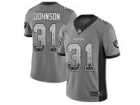 #31 Limited Isaiah Johnson Gray Football Men's Jersey Oakland Raiders Rush Drift Fashion