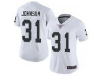 #31 Limited Isaiah Johnson White Football Road Women's Jersey Oakland Raiders Vapor Untouchable