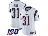 #31 Limited Jonathan Jones White Football Road Youth Jersey New England Patriots Vapor Untouchable 100th Season