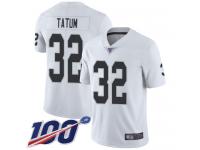 #32 Limited Jack Tatum White Football Road Youth Jersey Oakland Raiders Vapor Untouchable 100th Season