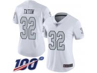 #32 Limited Jack Tatum White Football Women's Jersey Oakland Raiders Rush Vapor Untouchable 100th Season