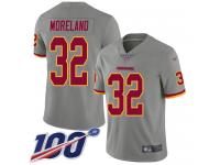 #32 Limited Jimmy Moreland Gray Football Men's Jersey Washington Redskins Inverted Legend 100th Season