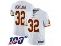#32 Limited Jimmy Moreland White Football Road Men's Jersey Washington Redskins Vapor Untouchable 100th Season