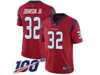 #32 Limited Lonnie Johnson Red Football Alternate Men's Jersey Houston Texans Vapor Untouchable 100th Season