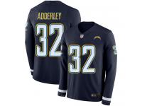 #32 Limited Nasir Adderley Navy Blue Football Youth Jersey Los Angeles Chargers Therma Long Sleeve