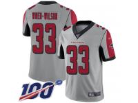 #33 Limited Blidi Wreh-Wilson Silver Football Men's Jersey Atlanta Falcons Inverted Legend Vapor Rush 100th Season