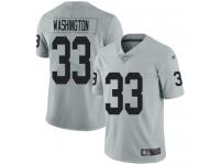 #33 Limited DeAndre Washington Silver Football Youth Jersey Oakland Raiders Inverted Legend