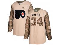 #34 Authentic Petr Mrazek Camo Adidas NHL Youth Jersey Philadelphia Flyers Veterans Day Practice