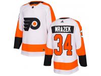#34 Authentic Petr Mrazek White Adidas NHL Away Youth Jersey Philadelphia Flyers