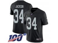 #34 Limited Bo Jackson Black Football Home Men's Jersey Oakland Raiders Vapor Untouchable 100th Season