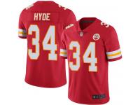 #34 Limited Carlos Hyde Red Football Home Men's Jersey Kansas City Chiefs Vapor Untouchable