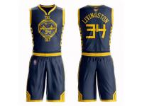 #34  Shaun Livingston Navy Blue Basketball Men's Golden State Warriors Suit City Edition 2019 Basketball Finals Bound