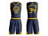 #34  Shaun Livingston Navy Blue Basketball Youth Golden State Warriors Suit City Edition 2019 Basketball Finals Bound