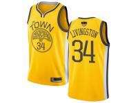 #34  Shaun Livingston Yellow Basketball Women's Jersey Golden State Warriors Earned Edition 2019 Basketball Finals Bound