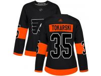 #35 Authentic Dustin Tokarski Black Adidas NHL Alternate Women's Jersey Philadelphia Flyers